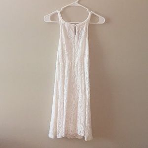 White lace keyhole dress